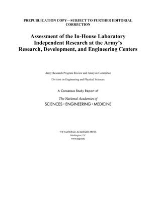 Assessment of the In-House Laboratory Independent Research at the Army's Research, Development, and Engineering Centers