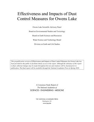 Effectiveness and Impacts of Dust Control Measures for Owens Lake
