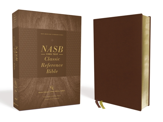 NASB, Classic Reference Bible, Genuine Leather, Buffalo, Brown, Red Letter, 1995 Text, Art Gilded Edges, Comfort Print