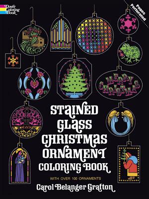 Stained Glass Christmas Ornament Coloring Book