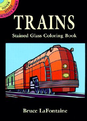 Trains Stained Glass Colouring Book