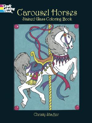 Carousel Horses Stained Glass Coloring Book