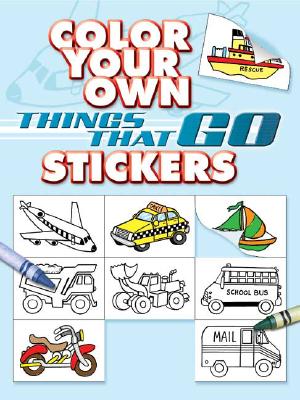 Color Your Own Things That Go Stickers