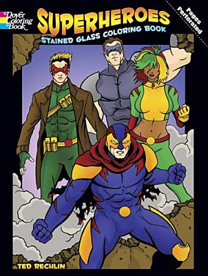 Superheroes Stained Glass Coloring Book