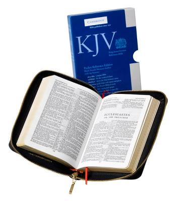 KJV Pocket Reference Bible, Black French Morocco Leather with Zip Fastener, Red-letter Text, KJ243:XRZ Black French Morocco Leather, with Zip Fastener