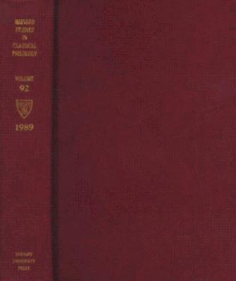 Harvard Studies in Classical Philology, Volume 92