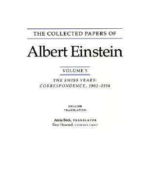 The Collected Papers of Albert Einstein, Volume 5 (English)