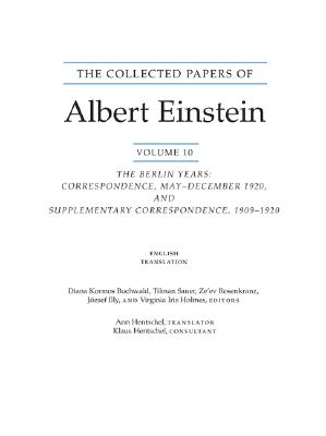 The Collected Papers of Albert Einstein, Volume 10 (English)