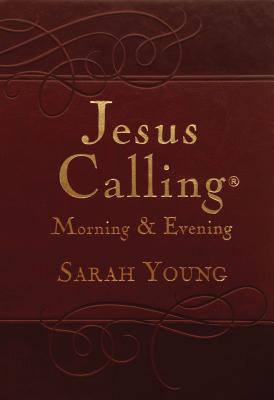 Jesus Calling Morning and Evening, Brown Leathersoft Hardcover, with Scripture References