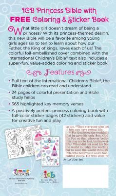 ICB, Princess Bible, Pink, Hardcover, with Coloring Sticker Book