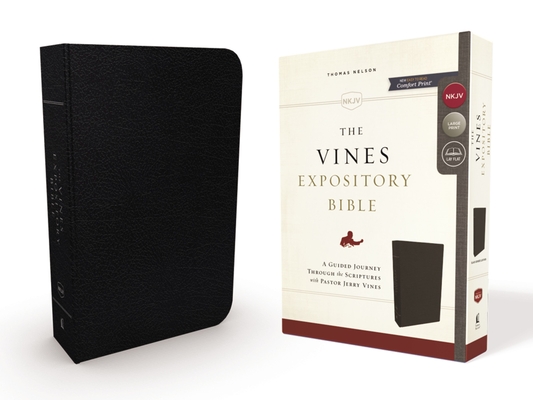 The NKJV, Vines Expository Bible, Bonded Leather, Black, Comfort Print