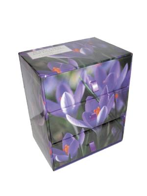 Three-Drawer Card Box 60 Gift Cards and Envelopes: Flower Style