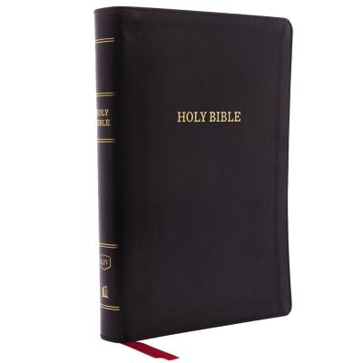 KJV Holy Bible, Giant Print Center-Column Reference Bible, Deluxe Black Leathersoft, Thumb Indexed, 53,000 Cross References,  Red Letter, Comfort Print: King James Version