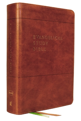 NKJV, Evangelical Study Bible, Leathersoft, Brown, Red Letter, Comfort Print