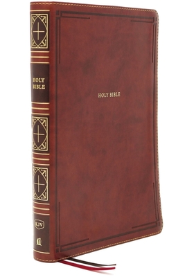 KJV Holy Bible, Giant Print Thinline Bible, Brown Leathersoft, Thumb Indexed, Red Letter, Comfort Print: King James Version