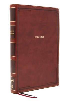 NKJV Holy Bible, Giant Print Thinline Bible, Brown Leathersoft, Red Letter, Comfort Print: New King James Version