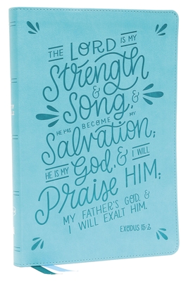 NKJV, Thinline Bible, Verse Art Cover Collection, Leathersoft, Teal, Red Letter, Thumb Indexed, Comfort Print