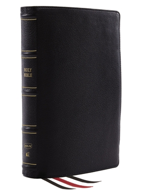 NKJV, Reference Bible, Classic Verse-by-Verse, Center-Column, Genuine Leather, Black, Red Letter, Comfort Print