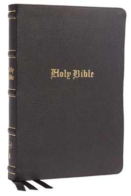 KJV, Thinline Bible, Large Print, Genuine Leather, Black, Red Letter, Thumb Indexed, Comfort Print