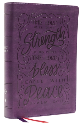 NKJV, Giant Print Center-Column Reference Bible, Verse Art Cover Collection, Leathersoft, Purple, Red Letter, Comfort Print