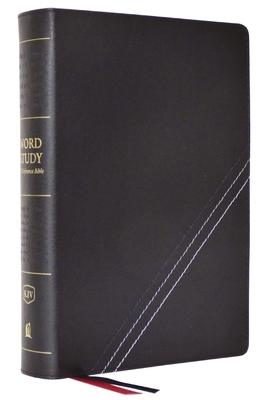 KJV, Word Study Reference Bible, Bonded Leather, Black, Red Letter, Thumb Indexed, Comfort Print