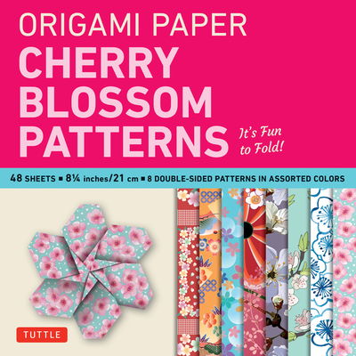 Origami Paper- Cherry Blossom Patterns Large 8 1/4" 48 sh