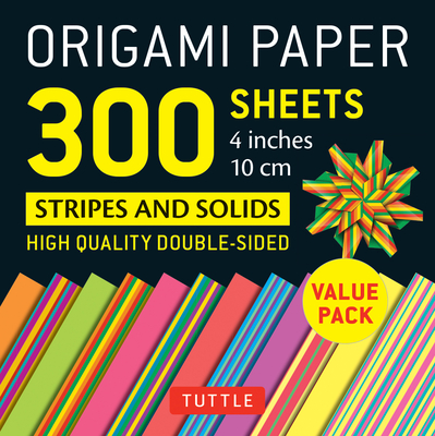 Origami Paper 300 sheets Stripes and Solids 4" (10 cm)