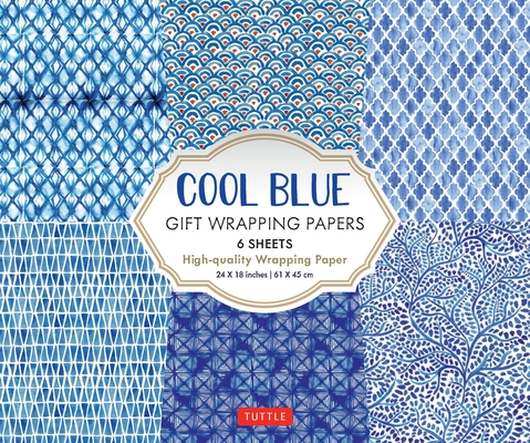 Cool Blue Gift Wrapping Papers - 6 sheets