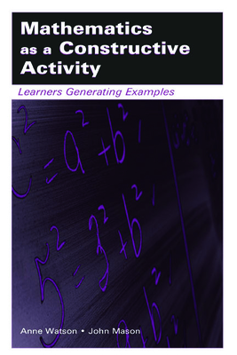 Mathematics as a Constructive Activity