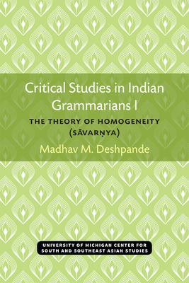 Critical Studies in Indian Grammarians