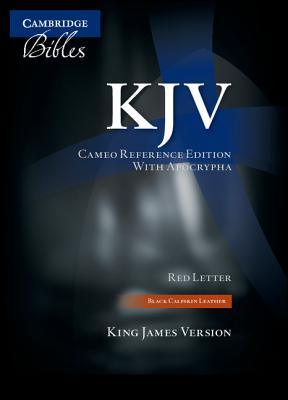 KJV Cameo Reference Bible with Apocrypha, Black Calfskin Leather, Red-letter Text, KJ455:XRA Black Calfskin Leather