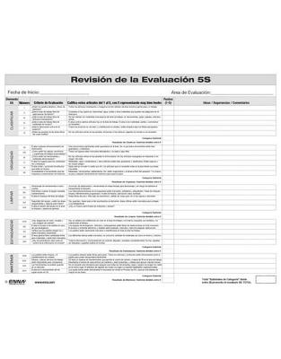 5S Evaluation Review Form (Spanish)