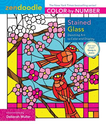 Zendoodle Color-by-Number: Stained Glass