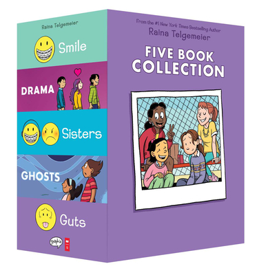 Raina Telgemeier Five Book Collection: Smile, Drama, Sisters, Ghosts, Guts