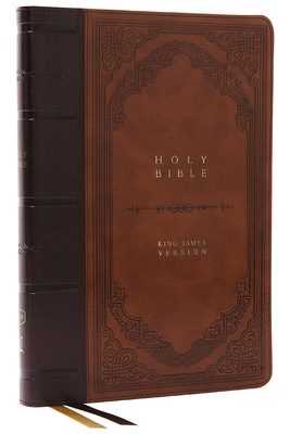 KJV Bible, Giant Print Thinline Bible, Vintage Series, Leathersoft, Brown, Red Letter, Thumb Indexed, Comfort Print: King James Version