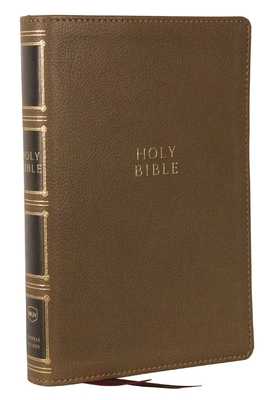 NKJV, Compact Center-Column Reference Bible, Leathersoft, Brown, Red Letter, Comfort Print