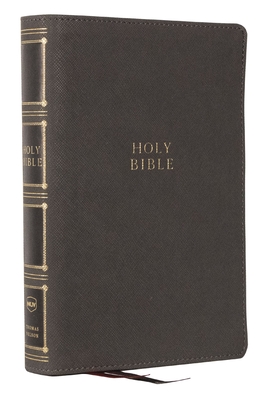 NKJV, Compact Center-Column Reference Bible, Leathersoft, Gray, Red Letter, Comfort Print