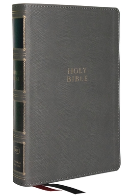 KJV, Compact Center-Column Reference Bible, Leathersoft, Gray, Red Letter, Comfort Print