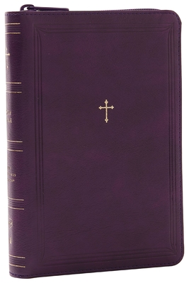 NKJV Compact Paragraph-Style Bible w/ 43,000 Cross References, Purple Leathersoft with zipper, Red Letter, Comfort Print: Holy Bible, New King James Version