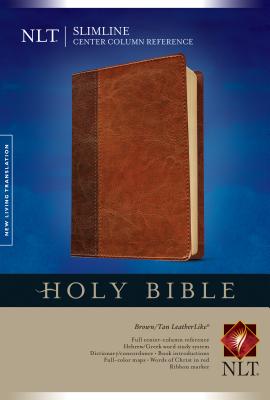 NLT Slimline Center Column Reference Bible, Brown/Tan