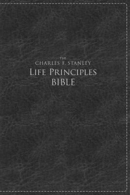 NKJV, The Charles F. Stanley Life Principles Bible, Large Print, Leathersoft, Black, Thumb Indexed