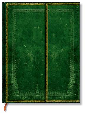 Old Leather Jade Notebook with Pages Lined Green