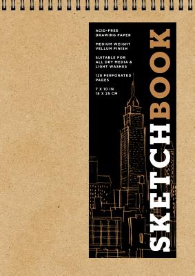 Sketchbook 7 x 10" Fliptop Landscape Kraft Spiral Hardcover Mixed Media Sketchbook for Drawing