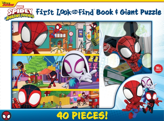 Disney Junior mavel Spidy & His Amazing Friends First Look & Find Book & Giant Puzzle