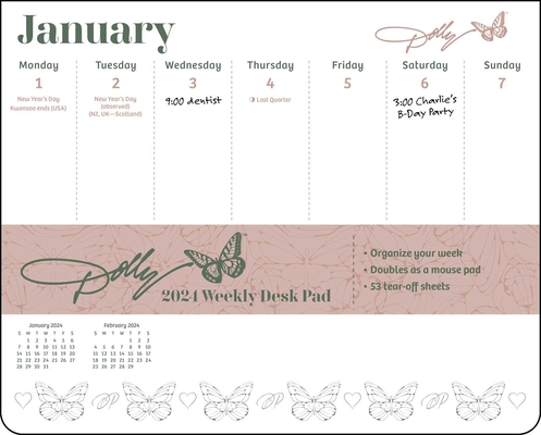 Dolly Parton 2024 Weekly Desk Pad Calendar