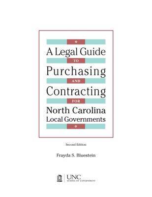 Legal Guide to Purchasing and Contracting for North Carolina Local Governments