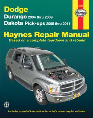 Dodge Durango (2004-2009) & Dakota (2005-2011) pick-ups Haynes Repair Manual (USA)