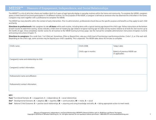 MEISR (TM) Forms