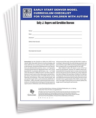 Early Start Denver Model Curriculum Checklist for Young Children with Autism, Set of 15 Checklists, Each a 16-Page Two-Color Booklet