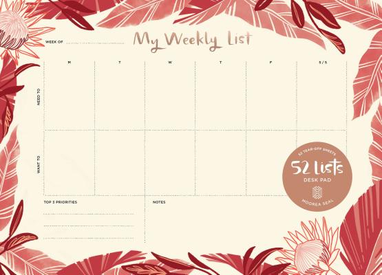 52 Lists Weekly Desk Pad